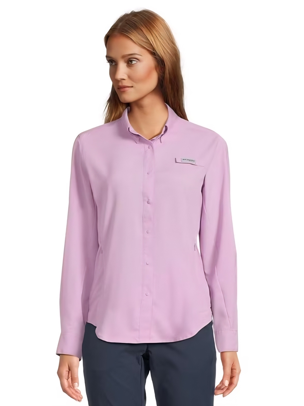 Columbia PFG Womens M "Tamiami" Pinkish Purple Women's Button-Front Shirt